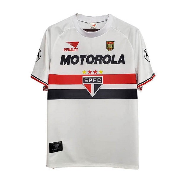 Camiseta São Paulo Primera Equipación Retro 1999 2000 Blanco